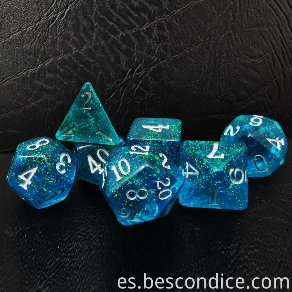 Blue Sparkling Shimmery Rpg Game Dice 2